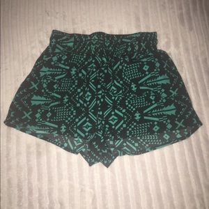 Blue and black shorts